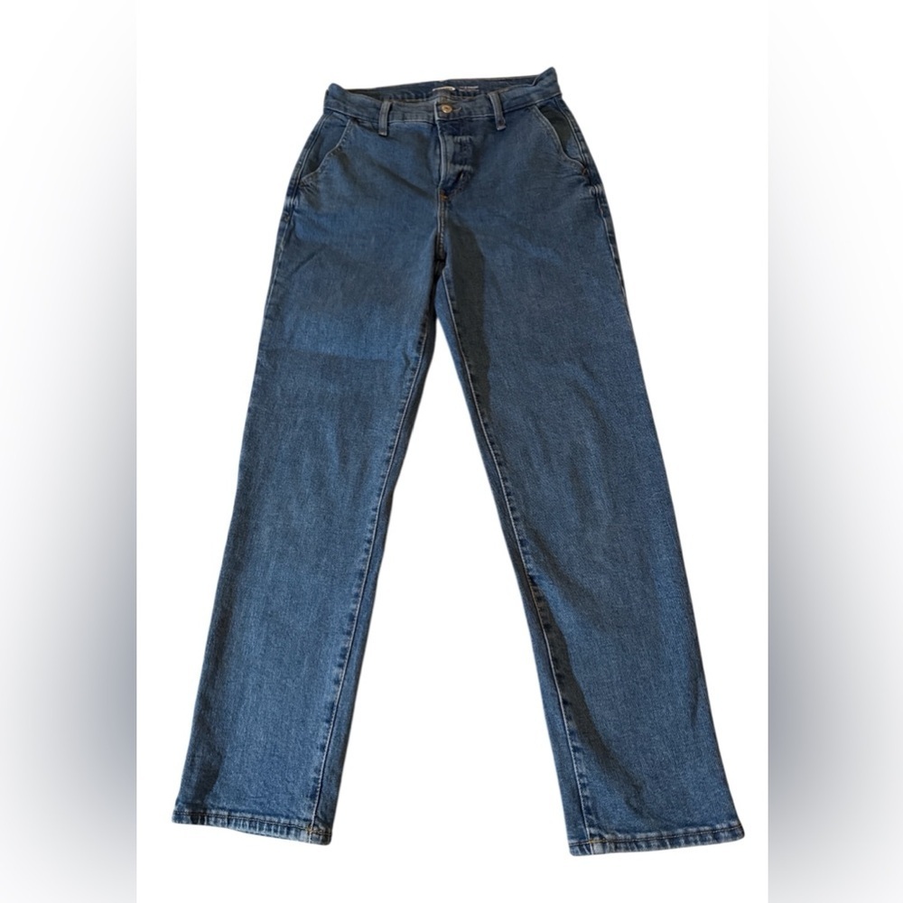 Old Navy Sky-Hi Straight Jeans Extra High Rise Blue Denim Size 2